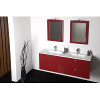 Sapho Koupelnový set MITRA 120, dvojumyvadlo, bordo KSET-007