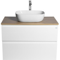 Aqualine ALTAIR skříňka s deskou 87, 5 cm, bílá/dub emporio AI290-02