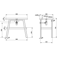 Sapho TWIGA umyvadlový stolek 80x72x50 cm, černá mat/dub Rover VC442-80-4