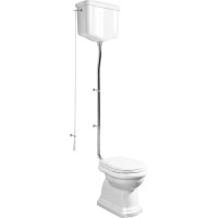Kerasan RETRO WC mísa s nádržkou, spodní odpad, bílá-chrom WCSET15-RETRO-SO
