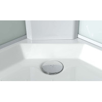 Aqualine AIGO čtvrtkruhový sprchový box 900x900x2040 mm, bílý profil, čiré sklo YB93