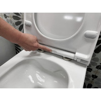 Závěsné WC AVVA Rimless s podomítkovou nádržkou a tlačítkem Schwab, bílá 100314-SET5