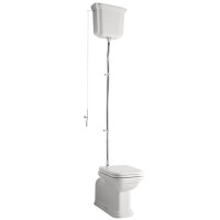 Kerasan WALDORF WC mísa s nádržkou, spodní/zadní odpad, bílá-chrom WCSET19-WALDORF