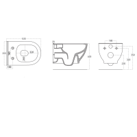 Závěsné WC BRILLA Rimless bílá s podomítkovou nádržkou a tlačítkem Schwab, bílá 100614-SET5