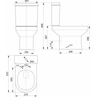 Aqualine VERMET WC kombi mísa, spodní/zadní odpad, bílá VR038