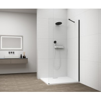 Polysan ESCA BLACK MATT jednodílná sprchová zástěna k instalaci ke stěně, sklo čiré, 1500 mm ES1015-02