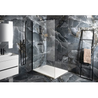 Gelco VARIO BLACK jednodílná sprchová zástěna k instalaci ke stěně, čiré sklo, 1000 mm GX1210GX1014