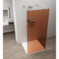 Polysan ESCA CHROME jednodílná sprchová zástěna do prostoru, sklo Marron, 1200 mm ES1512-05