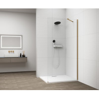 Polysan ESCA GOLD MATT jednodílná sprchová zástěna k instalaci ke stěně, sklo čiré, 1500 mm ES1015-04