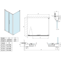 Polysan LUCIS LINE obdélníkový sprchový kout 900x800mm L/P varianta DL2815DL3315