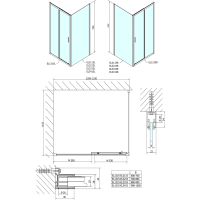Polysan EASY obdélníkový sprchový kout 1300x800mm, čiré sklo L/P varianta EL1315EL3215