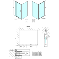 Polysan EASY obdélníkový sprchový kout pivot dveře 900-1000x700mm L/P varianta EL1715EL3115