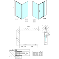 Polysan EASY obdélník/čtverec sprchový kout pivot dveře 800-900x800mm L/P varianta, sklo Brick EL1638EL3238