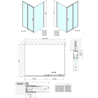 Polysan EASY obdélníkový sprchový kout 1400x900mm, čiré sklo L/P varianta EL1415EL3315