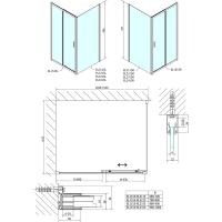 Polysan EASY obdélníkový sprchový kout 1500x900mm, čiré sklo L/P varianta EL1515EL3315