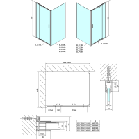 Polysan EASY obdélníkový sprchový kout pivot dveře 900-1000x700mm L/P varianta, brick sklo EL1738EL3138
