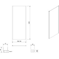 Aqualine AMADEO obdélníkový sprchový kout 1100x800 mm, L/P varianta, sklo Brick BTS110BTP80