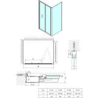 Polysan EASY obdélníkový sprchový kout 700x1000mm, skládací dveře, L/P varianta, čiré sklo EL1970EL3415