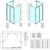 Polysan EASY třístěnný sprchový kout 1600x800mm, L/P varianta, čiré sklo EL1815EL3215EL3215