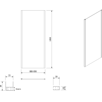 Aqualine AMADEO obdélníkový sprchový kout 1100x900 mm, L/P varianta, sklo Brick BTS110BTP90