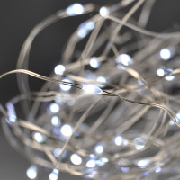 Solight vánoční řetěz stříbrný, 30x mini LED, 3m, 3 x AA, studené světlo