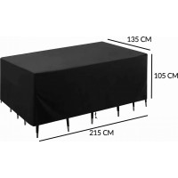 Ochranný voděodolný obal na zahradní nábytek ARENA 215x135x105 cm - černý