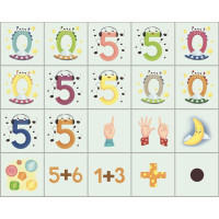 Dino Dřevěné kostky Čísla 20 ks