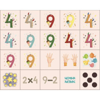 Dino Dřevěné kostky Čísla 20 ks