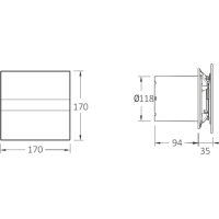 Cata E-120 GB koupelnový ventilátor axiální, 15W, potrubí 120mm, černá 00901402