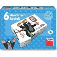 Dino Dřevěné obrázkové kostky Krtek 6 ks