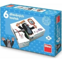 Dino Dřevěné obrázkové kostky Krtek 6 ks