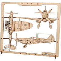Ugears 2.5D dřevěné mechanické puzzle Stíhací letadlo