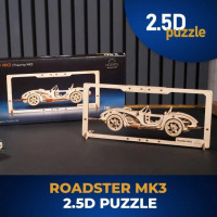 Ugears 2.5D dřevěné mechanické puzzle Roadster MK3