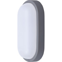 Solight LED venkovní osvětlení oválné, 13W, 910lm, 4000K, IP54, 21cm, šedá barva