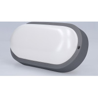 Solight LED venkovní osvětlení oválné, 13W, 910lm, 4000K, IP54, 21cm, šedá barva