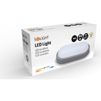 Solight LED venkovní osvětlení oválné, 13W, 910lm, 4000K, IP54, 21cm, šedá barva