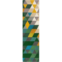Ručně všívaný běhoun Illusion Prism Green/Multi