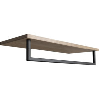 Sapho SKA polička na ručníky s hrazdou 600x250mm, dub/černá mat SKA385B