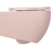Isvea INFINITY závěsná WC mísa, Rimless, 36, 5x53cm, růžová Salmon 10NF02004-2S