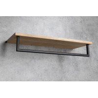 Sapho SKA polička na ručníky s hrazdou 600x250mm, dub/černá mat SKA385B