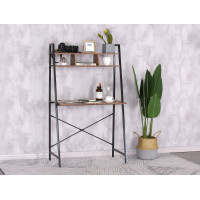 Loftový psací stůl ARVIKA RUSTIC - černý/stařený dub