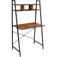 Loftový psací stůl ARVIKA RUSTIC - černý/stařený dub