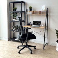 Loftový psací stůl ARVIKA MODERN PINE - černý/dekor borovice