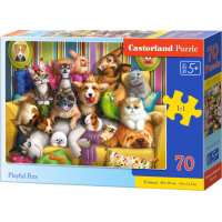 CASTORLAND Puzzle Hraví mazlíčci 70 dílků