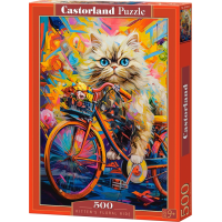 CASTORLAND Puzzle Kočka na kole 500 dílků