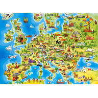CASTORLAND Puzzle Mapa Evropy 100 dílků