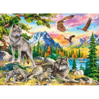 CASTORLAND Puzzle Rodina vlků a orli 300 dílků