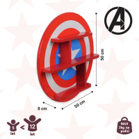 Dětská polička Marvel Kapitán Amerika - červená