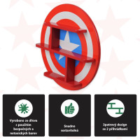 Dětská polička Marvel Kapitán Amerika - červená