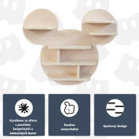 Dětská polička Mickey Mouse - přírodní